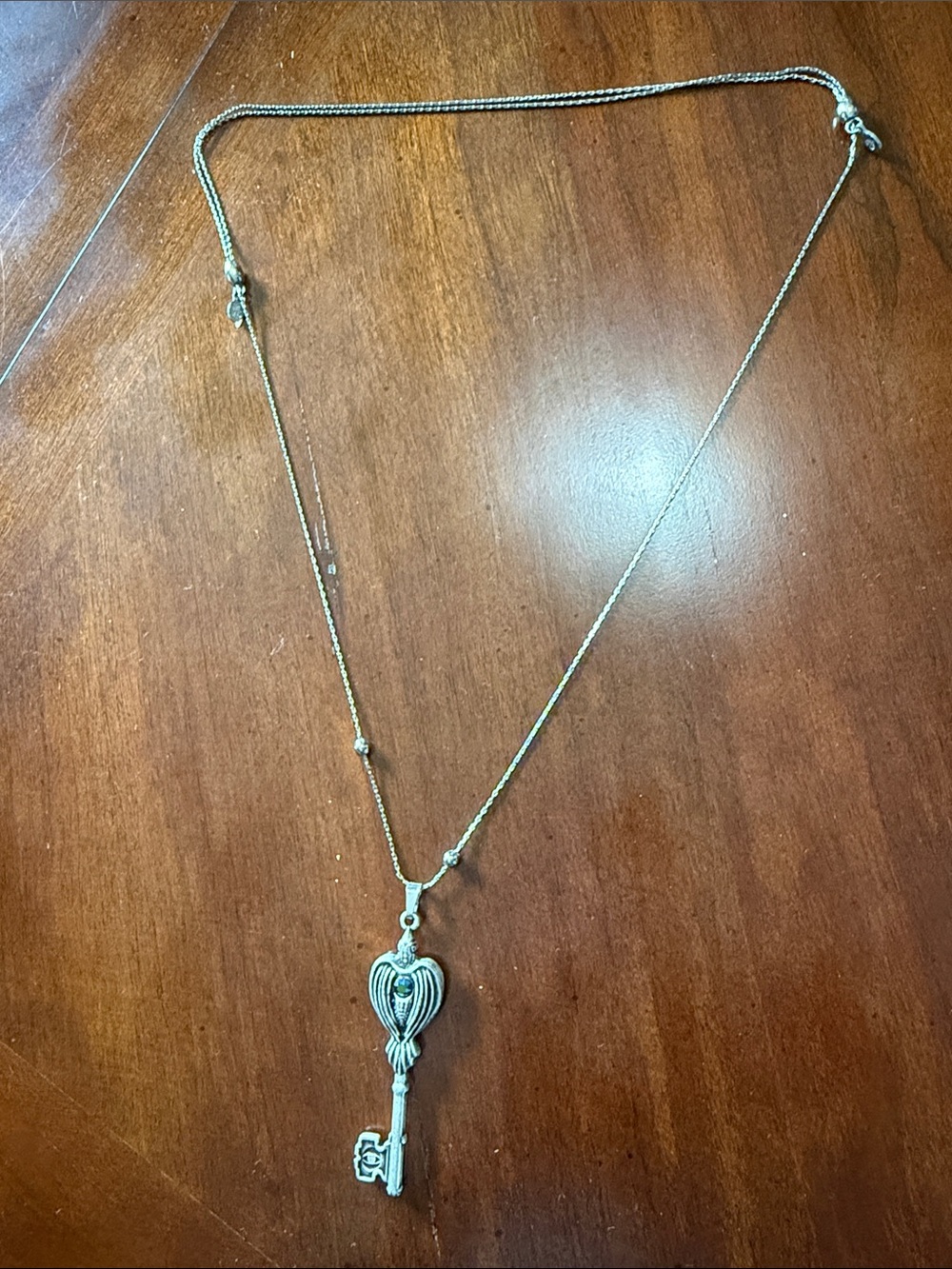 Alex and Ani Silver Heart Key Pendant Necklace